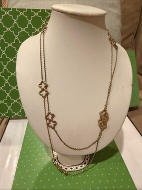 Stella & Dot Gold Floral Motif Layered Necklace